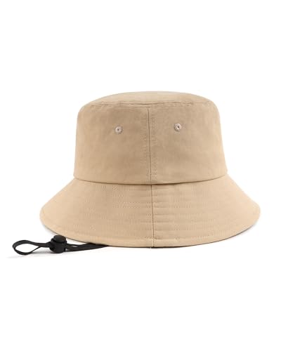 Image of XXL Oversize Bucket Hat Reversible, XL L M S Fisherman Sun Cap With Chin Strap, Travel Beach Outdoor Hat For Men Women
