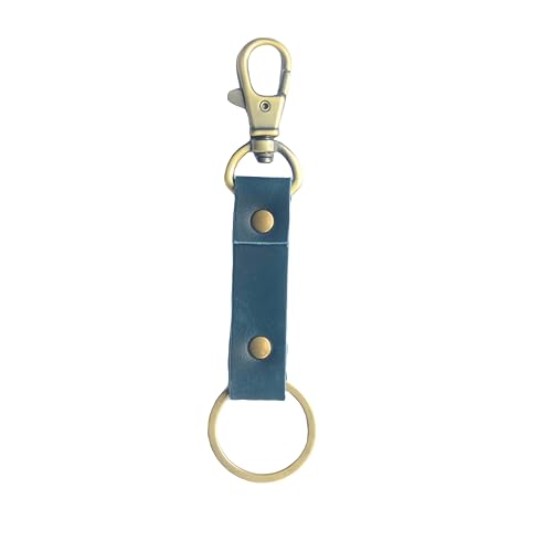 Image of JJNUSA Genuine Leather Keychain Walnut Leather Key Holder Mens Belt Key Chain Ring Fob