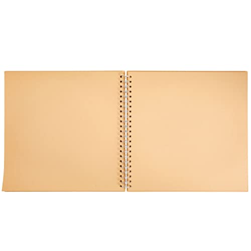 Blank Hardcover 12X12 Scrapbook Album For Photos, Brown Spiral Bound Wedding Guest Book (40 Sheets) #TOP4