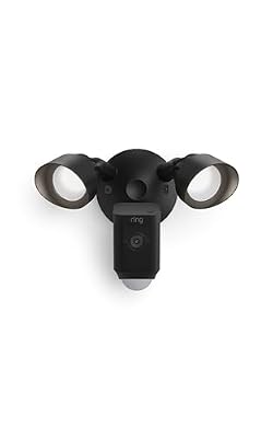 Ring Floodlight Cam Plus with Plug-In Mount - Plug-in power Outdoor Camera, 1080p Video, Live View with Color Night Vision, Two-Way Talk, Siren, Motion detection and alerts, Works with Alexa | Black