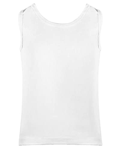 MeMoi Boys Shorter White Cotton Blend Tank Top 3 Pack4