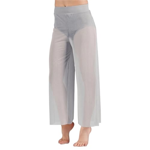 Pantalon de ballet moderne à taille haute galbante et jambes larges