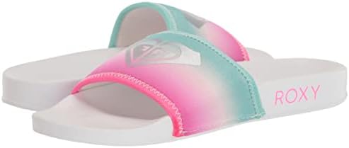 Roxy Girls' Rg Slippy Neo Sport Slide Sandal, White/Crazy Pink/Turquoise, 11 Big Kid US | Image 6