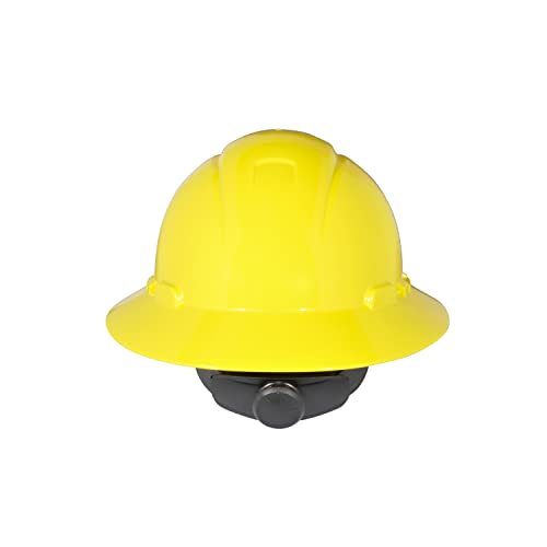 3M Full Brim Hard Hat H-802R, Yellow 4-Point Ratchet Suspension #TOP1