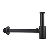 Tubo de drenaje de trampa de latón P: Hecho de latón resistente y acabado negro, duradero, resistente al óxido y a la corrosión, se utiliza con recipientes, tocadores, pedestal o lavabos suspendidos