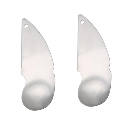 Ipetboom 2piezas Cuchara De Kiwi De Acero Inoxidable Pelador Para Fruta Utensilio De Cocina Para Cortar Kiwi y Aguacate