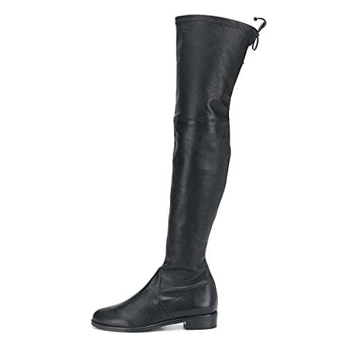 YDN Women Sexy Closed Toe Over The Knee Boots Lace Up Thigh High Low Heel Dress Flat Long Booties Size 4-15 US2