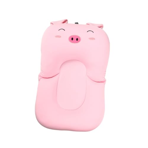 ERINGOGO Foldable Baby Bathtub Pig-Shaped Bath Tub Newborn Bath Seat Infants Support Cushion