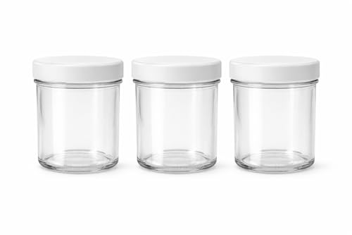Kit 3 Potes de Vidro 350ml com Tampa – Pote Hermético para Temperos, Molhos, Conservas e Sobremesas – Vidro Grosso Transparente