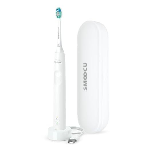Philips Sonicare Electric Toothbrush Bundle with Smoocu Case and Charging Dock - Sonic Whitening Toothbrush with Smart Timer and Pressure Sensor - Orthodontics and Veneers-Safe, 5 Piece Set
