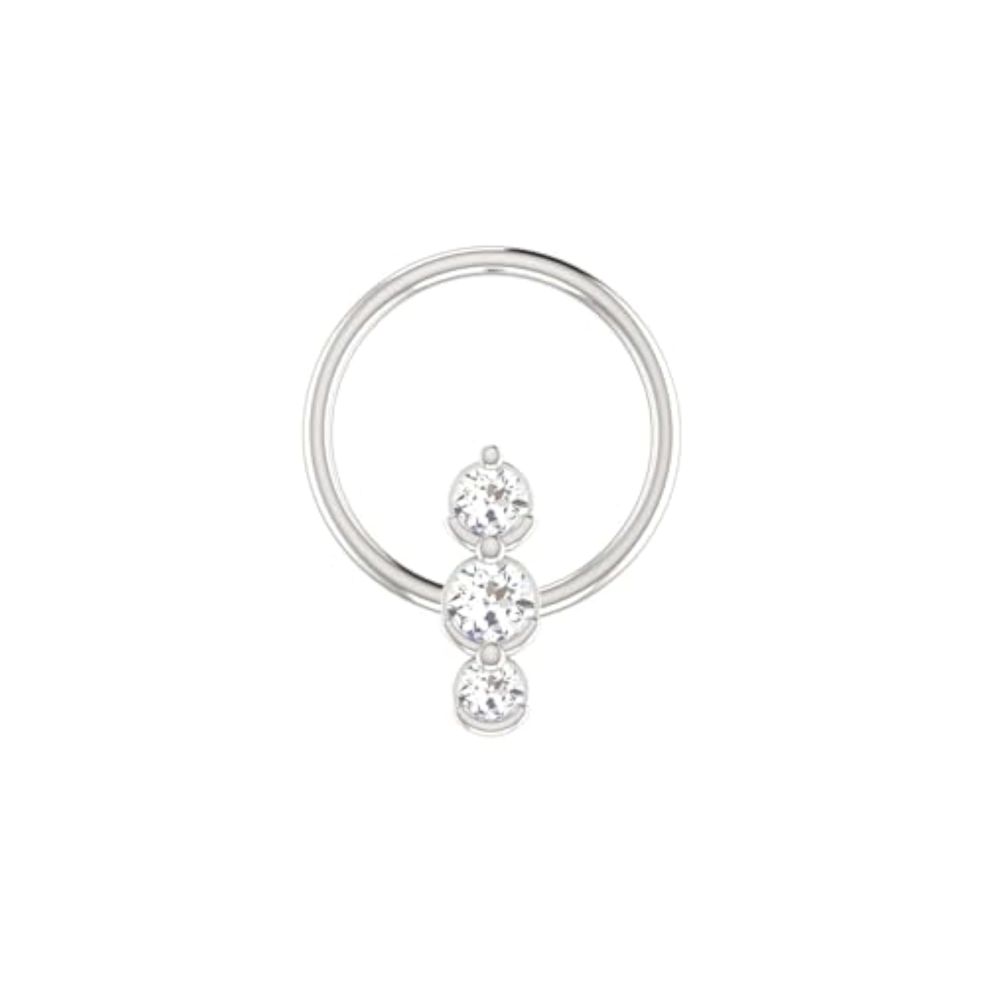 Women's 14Kt White Gold Stud Nosering, Classic