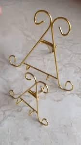 Rêvées Clive Pack of 2 Metal Display Stand – Stand for Posters, Picture Frames, and Artwork – Floor or Tabletop Use, Ideal for Home and Offices (4 Inch) 2