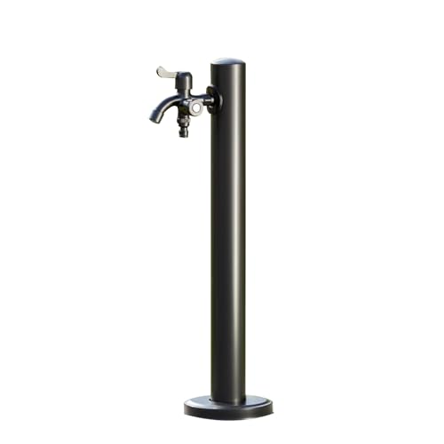 GSATREY Genérico Fuente de Columna de Agua para Jardín Vertical, Grifo Anticongelante para Exteriores, Columna Dispensadora De Agua para Exteriores, Fuente Decorativa para Exterior(Black,60cm/23.6in)