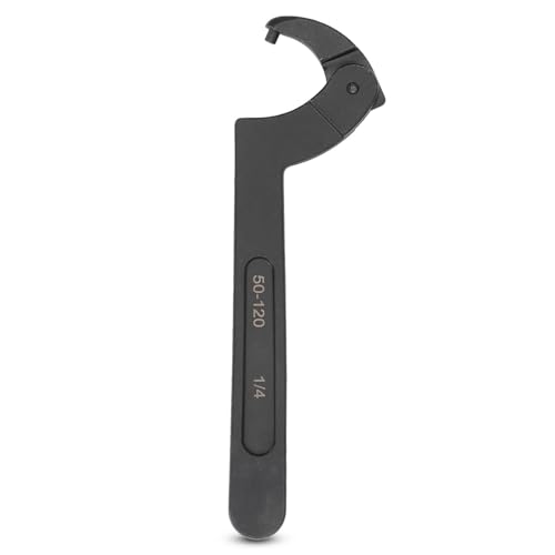 HERCHR 2 to 4 3/4in Adjustable Spanner Wrench, CRV Round Head Hydraulic Cylinder Spanner Wrench C Type Hook for Vehicle Machinery Maintenance