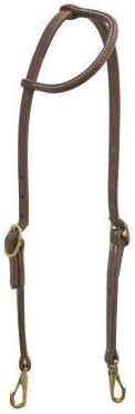 Showman Oiled Harness Leather Sliding Single Ear Headstall w/Snaps