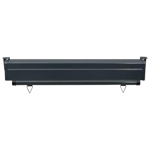 Auvent latéral de balcon gris 105x250 cm en polyester et cassette acier - 6