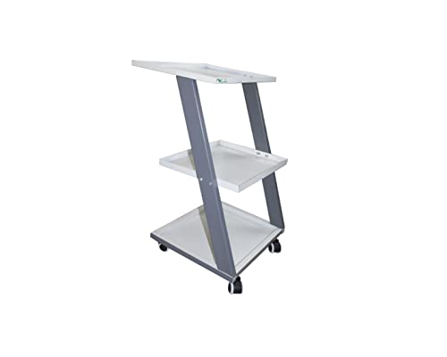 Image of Physio Therapy 3 Layer Metal Unique Z Trolley With Wheels For Clinics, Hospitals, Spa, Salon, Office & Shop Etc. (PSR-49)