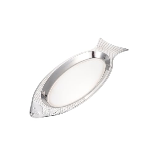 Ciieeo Plato De Pescado Parrilla Forma De Plato De Pescado Humeante De Acero Inoxidable Casa o Restaurante