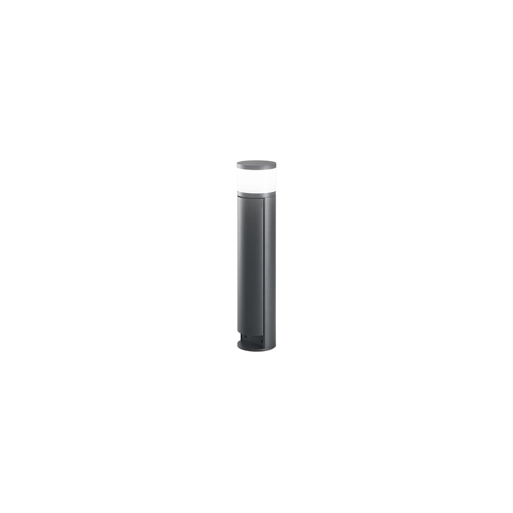 Poteau d'Extérieur en Aluminium Graphite avec Double Prise Schuko Intégrée, Diamètre 10,5 cm et Hauteur 48 cm, Protection IP44 de Marque Perenz