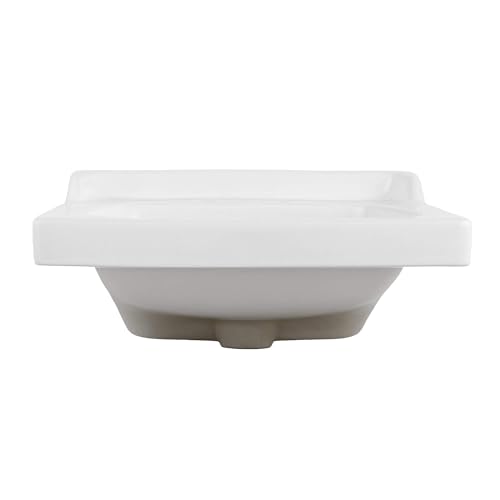 Image of Fine Fixtures Ceramic Bathroom Sink Top with Raised Back - Fits Standard 18 inch Vanity | Elegant and Durable Bathroom Sinks for Modern Homes - Upgrade Your Space - Perfect for Any Bathroom Design