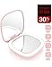Lighted Makeup Mirror, multifun Rechargeable Compact Mirror with 2X Magnification, Folding Travel Mirror with 2-Sided and Good for Purse