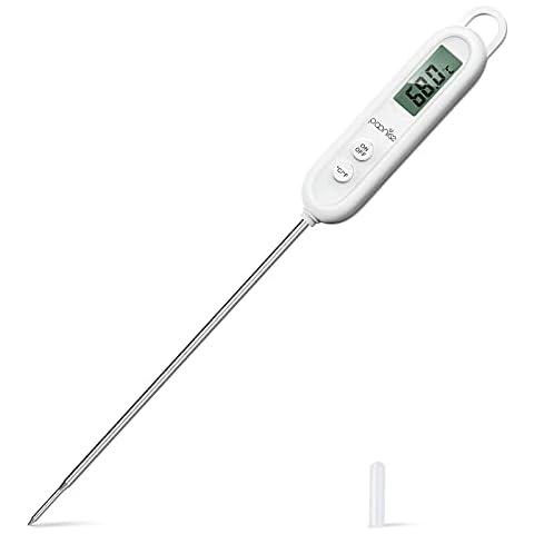 Instant Read Meat Thermometers for Cooking, LCD Display Digital Food Thermometer with 5.5in Long Probe, Cooking Thermometer with Auto Shutdown for Kitchen, Baking, Frying, Grilling, BBQ Cover