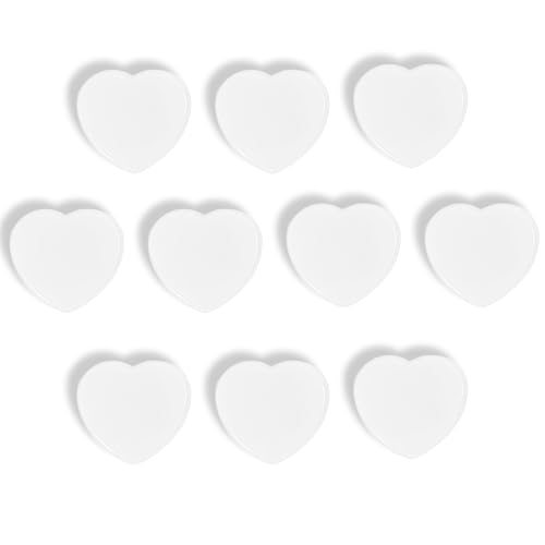 DUJEQM Aimant Frigo - Lot de 10 Aimant Puissant Cœur Blanche - Aimants Tableau Magnétique Magnet Frigo, Petit Aimant Tableau Blanc Aiment Plat et Décoratifs pour Photos Cartes Calendrier Bureau École