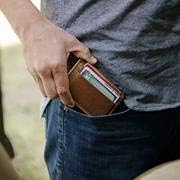 Saddleback Leather Co. Slim Full Grain Leather Front Pocket ID Window Wallet for Men Includes 100 Year Warranty - Old Design
