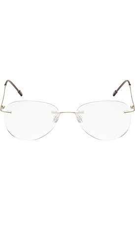 Image of Jodykoes Premium Rimless Frame for Women and Men: Stylish Aviator Spectacle Eyeglasses with Anti-Glare Coating