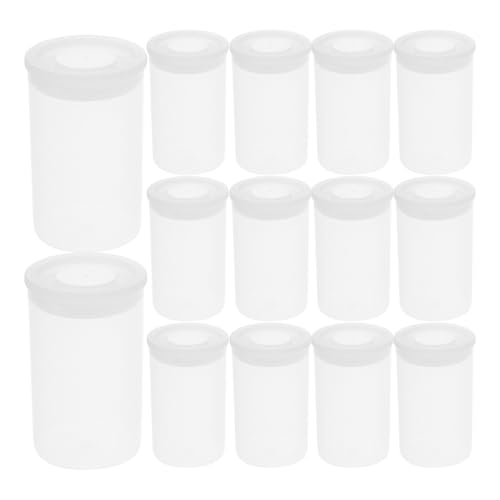 Caja cilíndrica porta monedas de plástico transparente con tapa para accesorios pequeños