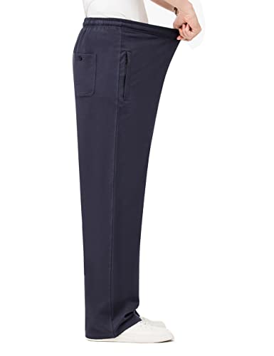 Zoulee Men's Casual Cotton Jogger Sweatpants Zipper Front Pants Thin Navy Blue Xl #TOP4