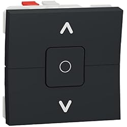 Persianas Basculantes Schneider Electric NU320818 New Unica, Interruptor Pulsador + Basculante para Persiana, Prod. Sostenible Green Premium, Instalación Fácil- Antracita