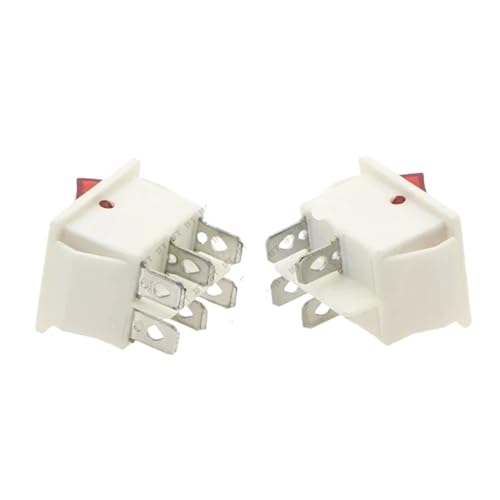 Interruptor basculante KCD4 de 4 pines bicolor verde y rojo para control de corriente 6