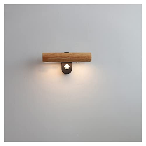 Aplique de pared LED moderno de 32.5cm con interruptor y madera para salón y pasillo