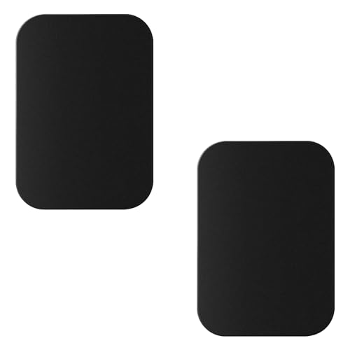 BOULTON Metal Plate for Magnetic Phone Holder Pack of 2 | Thin Round and Rectangle Adhesive Metal Stickers | Car Mount Phone Magnet Sticker Sticky Pads