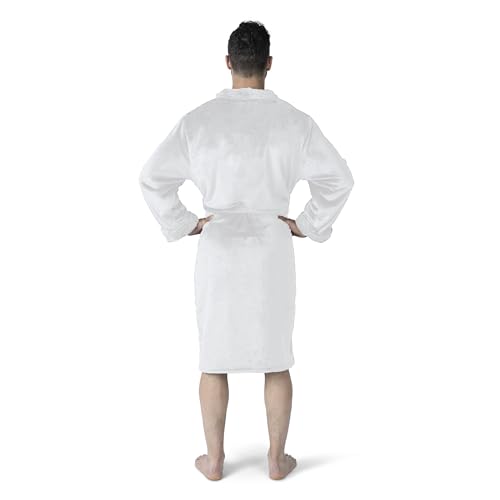 NHL White Out Silk Touch Robe with Logo, Comfortable Lounge Wear for Men and Women3