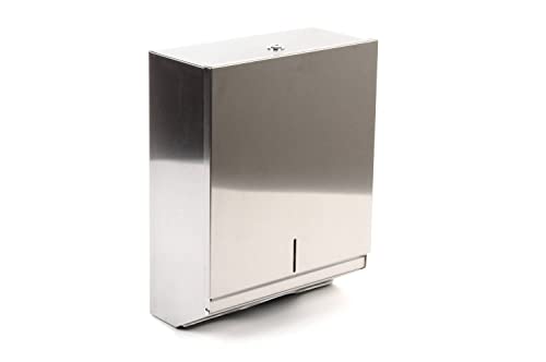 Distributeur de serviettes à mains pliées SemyTop pour environ 500 serviettes en papier, acier inoxydable, métal Cover
