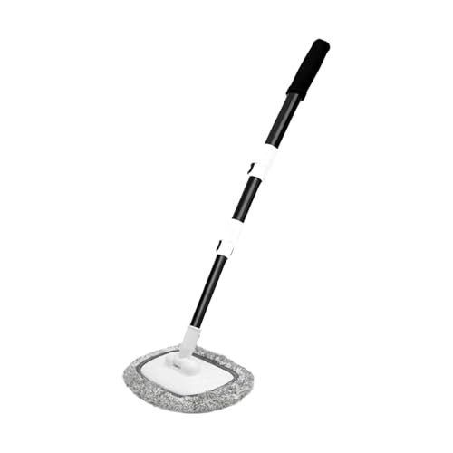 Dreuhuing Brosse De Lavage Voiture, Brosse Courbée 15 Degrés pour Camion, Manche Télescopique pour Poussière Pare-Brise Vitre, Détailing Extérieur Camion Bateau