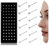 THUNARAZ Straight L Shaped Stainless Steel Nose Studs Rings Pierc...