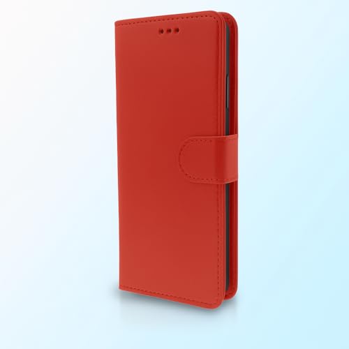 Image of Cover for Vivo T5x 5G / Y51 Pro 5G / iQOO Z11x 5G, Wallet Style, Leather Finish, Magnetic Closure, Inbuilt Stand, Card Pocket (Red)