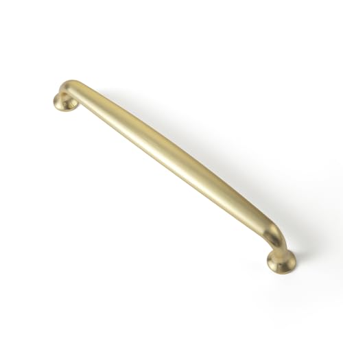 Goo-Ki 6 Pack Brushed Brass Drawer Pulls Kitchen Cabinet Hardware - 7.56" (192mm) c-c Modern Bar Cabinet Pulls Dresser Handles