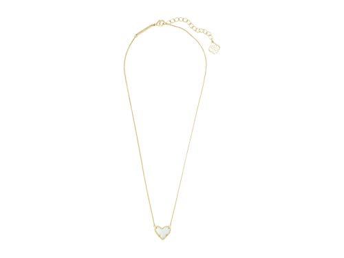 Kendra Scott Ari Heart Short Pendant Necklace Gold White Opal One Size
