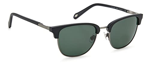 Fossil Men's FOS 2113/G/S Square Sunglasses, Matte Black/Green, 51mm, 20mm2