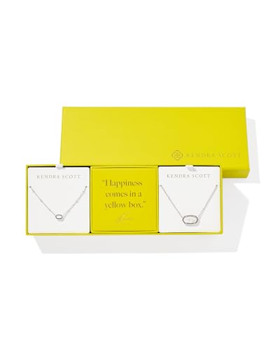Kendra Scott Elisa Gift Set Of 2, Rhodium Plated Brass, Mother-of-Pearl, Fashion Jewelry for Women