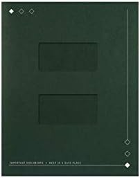 Side-Staple Folders with Windows Forest Green, 100/Pk