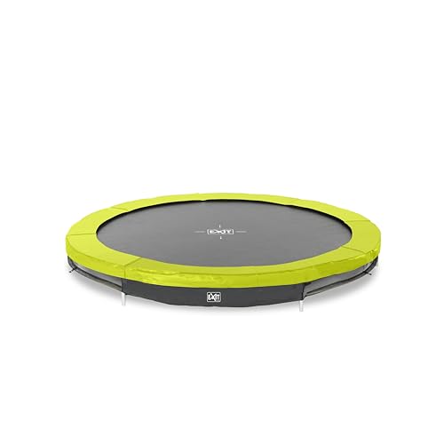 EXIT Toys Silhouette Sports Bodentrampolin - ø244cm - Rundes Inground Gartentrampolin Outdoor - für Personen ab 14 Jahren - Mit Fußschutzsystem - Sicherer Einstieg - Gute Sprungkraft - Grün