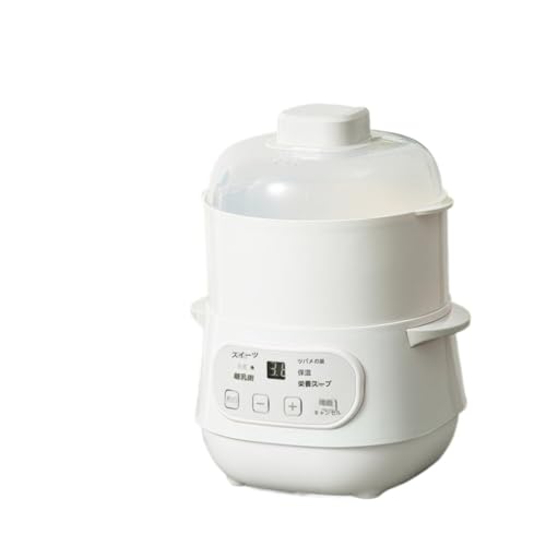 Fiozwea 電気シチューポット 全自動 家庭用セラミック 多機能 防水 燕の巣シチュー スープ 健康 ヘルシーお粥 防水断熱 シチュー 一人用炊飯器 多機能 (1.0L,C)