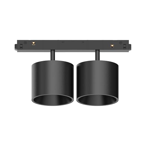 IDEAL LUX - Sistema de iluminación de riel EGO TRACK Double BIG 20 W 3000 K ON-OFF BK, sistema de carril, iluminación modular, dispositivo sobre riel, 19 x 7 x 11 cm, negro