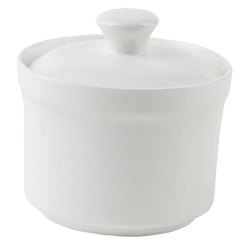 TOPBATHY Ceramic Soup Bowl with Lid 580Ml Heat Resistant Stewed Pot for Kitchen and Restaurant Use Versatile Serving Bowl for Steamed Egg Desserts and Soups