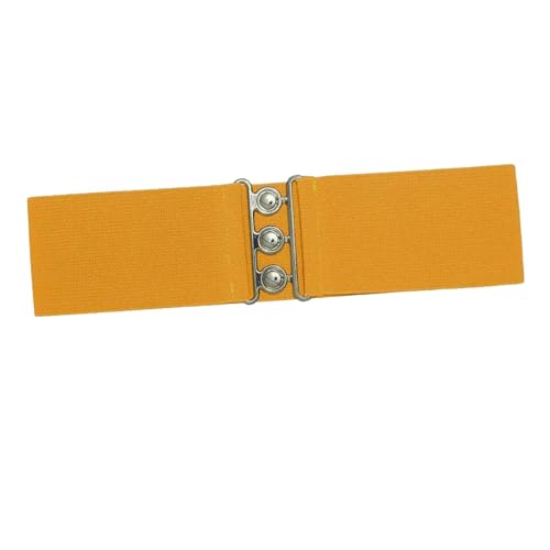misppro Women Elastic Waist Belt with Buckle Orange Dress Belt for Party Commuting 25.59x2.95 inch